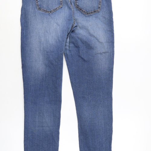 Encuentro Womens Blue Cotton Blend Tapered Jeans Size 12 L28 in Regular Zip