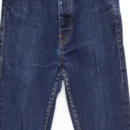 Topman Mens Blue Cotton Blend Skinny Jeans Size 26 in L28 in Regular Button