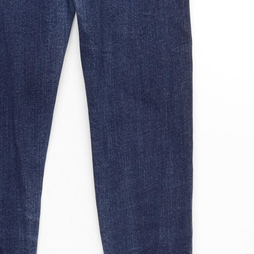 Topman Mens Blue Cotton Blend Skinny Jeans Size 26 in L28 in Regular Button