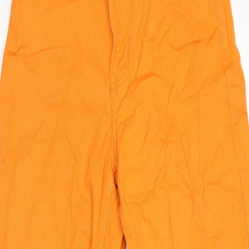 Divided Womens Orange Cotton Blend Wide-Leg Jeans Size 6 L29.5 in Regular Zip