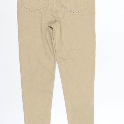 Marks and Spencer Womens Beige Cotton Jegging Trousers Size 8 L26 in Regular - Marks on front and back.