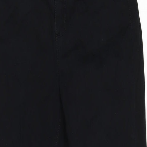 Give Womens Black Cotton Blend Bootcut Jeans Size 28 in L27 in Regular Zip - Gemstone detail to pockets.