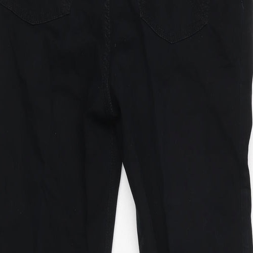 Give Womens Black Cotton Blend Bootcut Jeans Size 28 in L27 in Regular Zip - Gemstone detail to pockets.