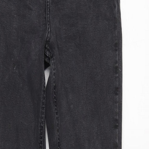 New Look Womens Grey Cotton Blend Tapered Jeans Size 10 L29 in Regular Zip - Raw Hem