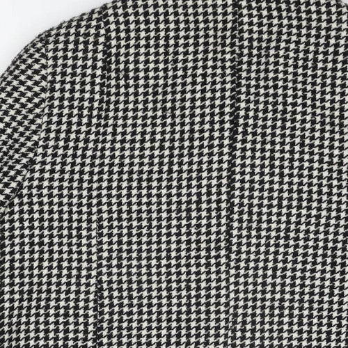 Therapy Womens Black Geometric Jacket Coat Size 12 Button - Houndstooth