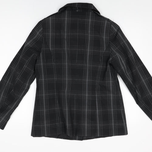 Debenhams Womens Black Geometric Jacket Coat Size 14 Button