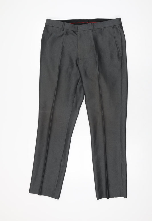 Ventuno 21 Mens Grey Polyester Dress Pants Trousers Size 32 in L28 in Regular Zip