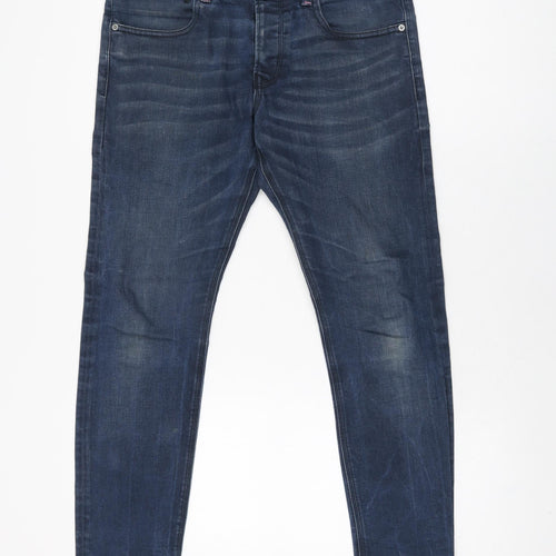 Scotch & Soda Womens Blue Cotton Skinny Jeans Size 32 in L30 in Regular Zip