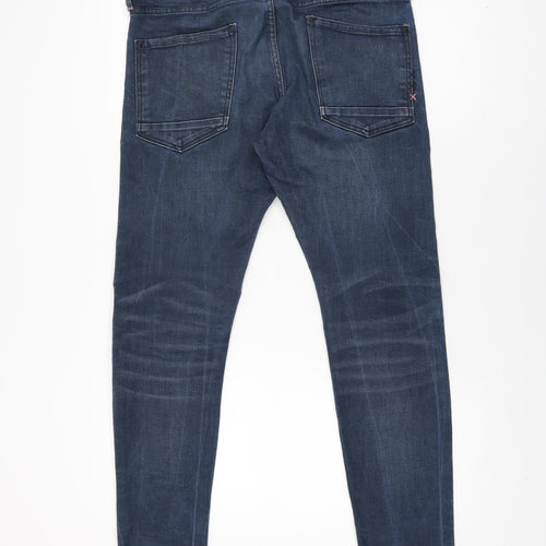 Scotch & Soda Womens Blue Cotton Skinny Jeans Size 32 in L30 in Regular Zip