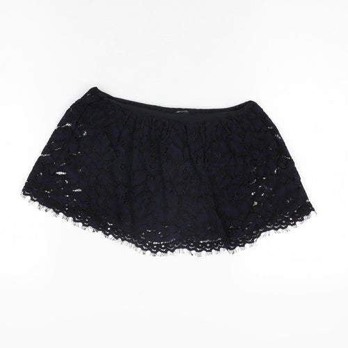 Zara Womens Black Floral Viscose Cropped T-Shirt Size S Off the Shoulder