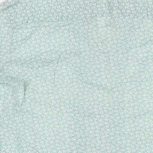 Gap Womens Green Floral Cotton Basic Button-Up Size M Round Neck