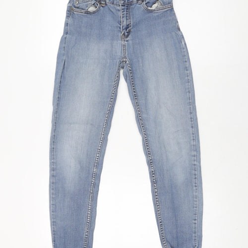 Crista Leonard Womens Blue Cotton Skinny Jeans Size 26 in L26 in Regular Zip