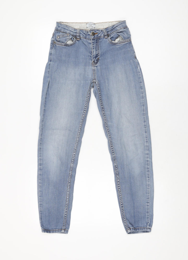Crista Leonard Womens Blue Cotton Skinny Jeans Size 26 in L26 in Regular Zip
