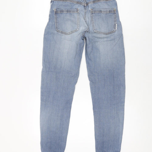 Crista Leonard Womens Blue Cotton Skinny Jeans Size 26 in L26 in Regular Zip