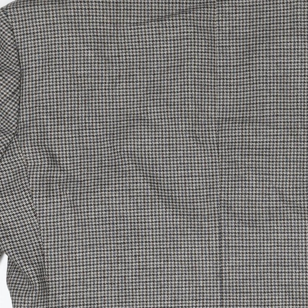 Marks and Spencer Mens Grey Houndstooth Wool Jacket Suit Jacket Size 40 Regular