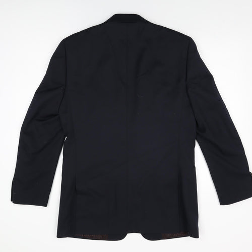 Greenwoods Mens Blue Wool Jacket Suit Jacket Size 38 Regular