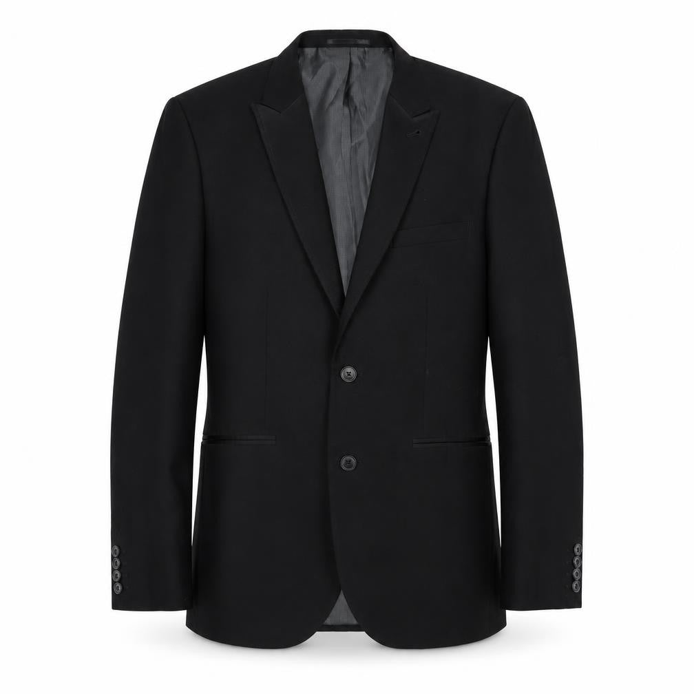 Front view of Next men’s black wool jacket suit jacket, size 40, regular