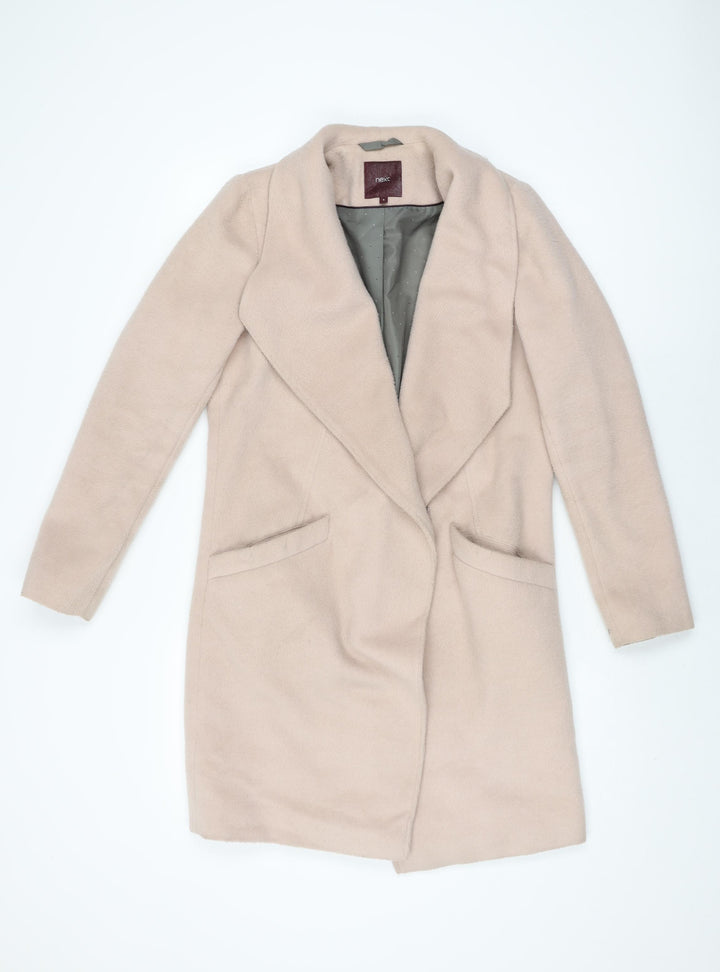 NEXT Womens Pink Overcoat Coat Size 8 Hook & Eye