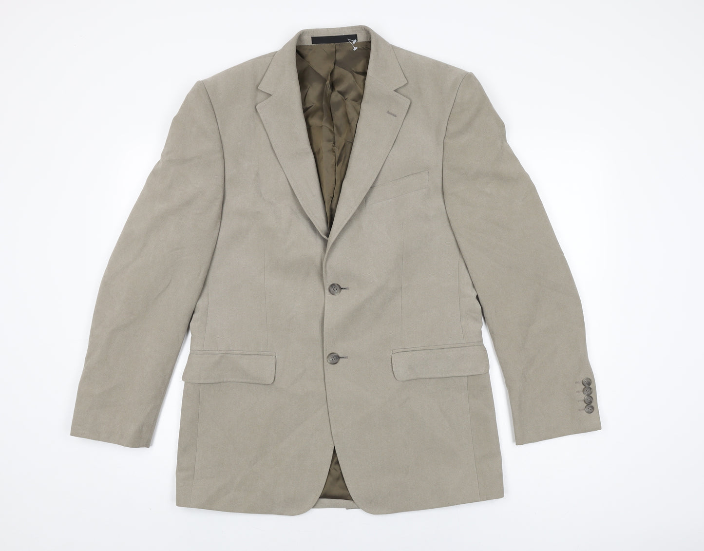 Marks and Spencer Mens Beige Viscose Jacket Suit Jacket Size 38 Regular