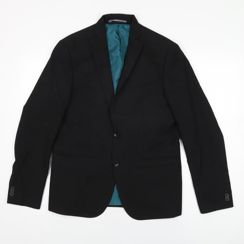 Marks and Spencer Mens Black Viscose Jacket Suit Jacket Size 40 Regular