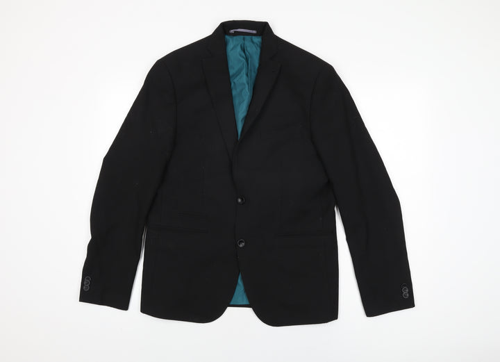 Marks and Spencer Mens Black Viscose Jacket Suit Jacket Size 40 Regular