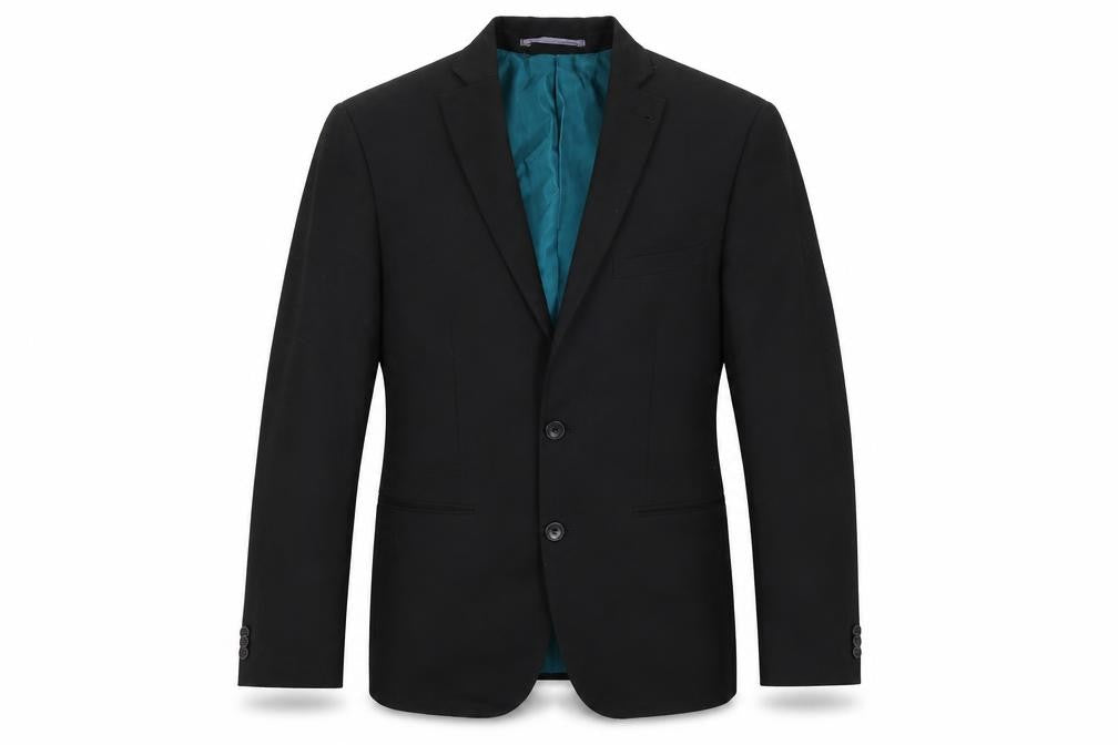 Front view of Marks & Spencer men’s black viscose jacket suit jacket, size 40, regular