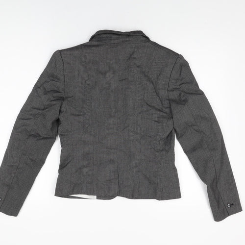 H&M Womens Grey Jacket Blazer Size 10 Button