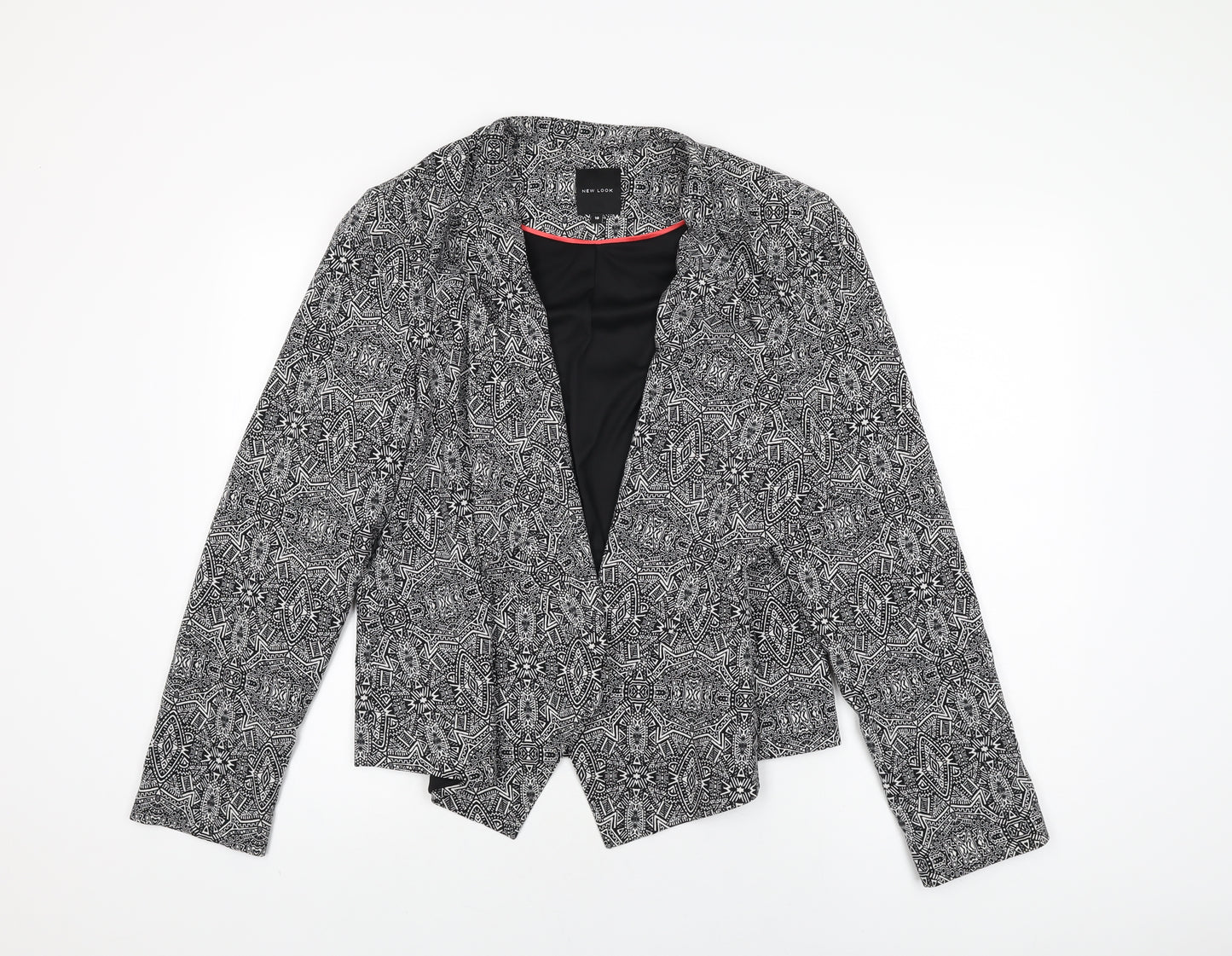 New Look Womens Black Geometric Jacket Size 18