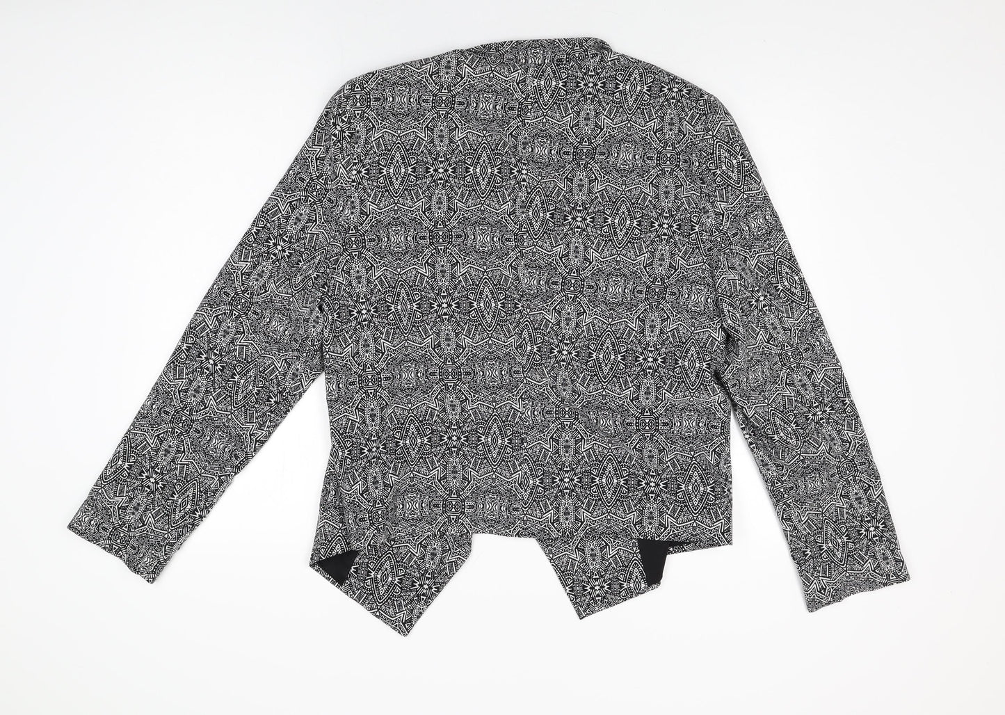 New Look Womens Black Geometric Jacket Size 18