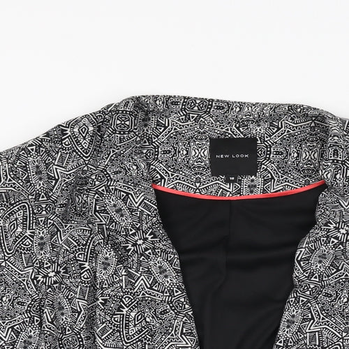 New Look Womens Black Geometric Jacket Size 18