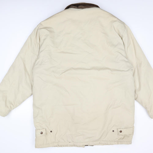 St Michael Mens Beige Overcoat Coat Size 44 Zip