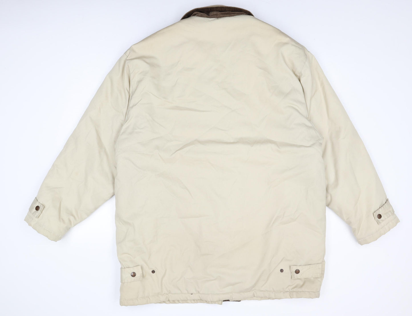 St Michael Mens Beige Overcoat Coat Size 44 Zip