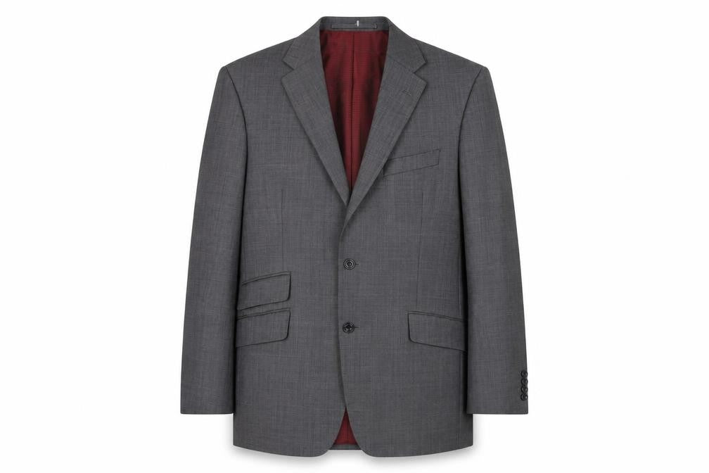 Front view of Marks & Spencer men’s grey wool jacket suit jacket, size 40, regular