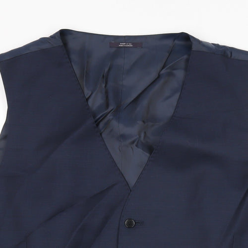 Marks and Spencer Mens Blue Wool Jacket Suit Waistcoat Size 44 Regular