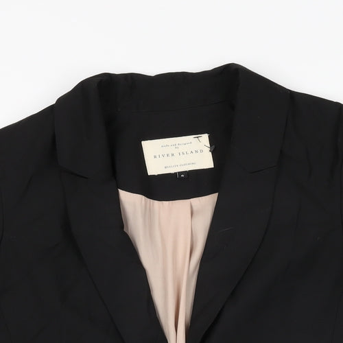 River Island Womens Black Jacket Blazer Size 6 Button