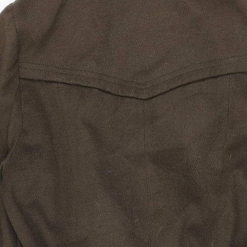 Marks and Spencer Womens Brown Overcoat Coat Size 14 Button