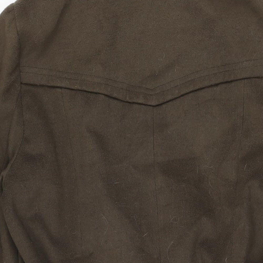 Marks and Spencer Womens Brown Overcoat Coat Size 14 Button