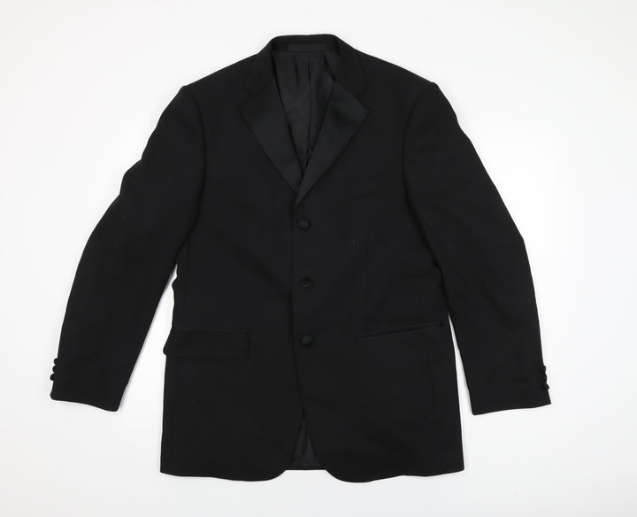 Marks and Spencer Mens Black Wool Jacket Suit Jacket Size 40 Regular