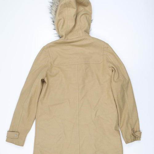 NEXT Womens Beige Overcoat Coat Size 8 Zip