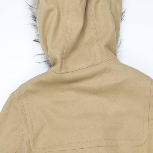 NEXT Womens Beige Overcoat Coat Size 8 Zip