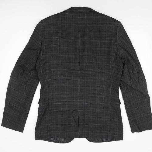 NEXT Mens Grey Geometric Polyester Jacket Suit Jacket Size 40 Regular