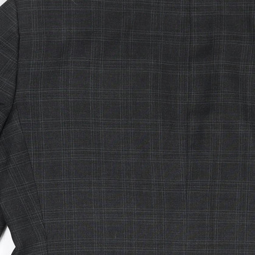 NEXT Mens Grey Geometric Polyester Jacket Suit Jacket Size 40 Regular