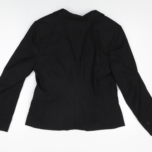 H&M Womens Black Jacket Blazer Size 16 Button