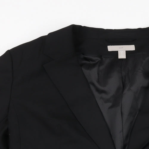 H&M Womens Black Jacket Blazer Size 16 Button