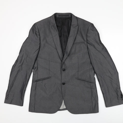 Marks and Spencer Mens Grey Polyester Jacket Suit Jacket Size 38 Regular