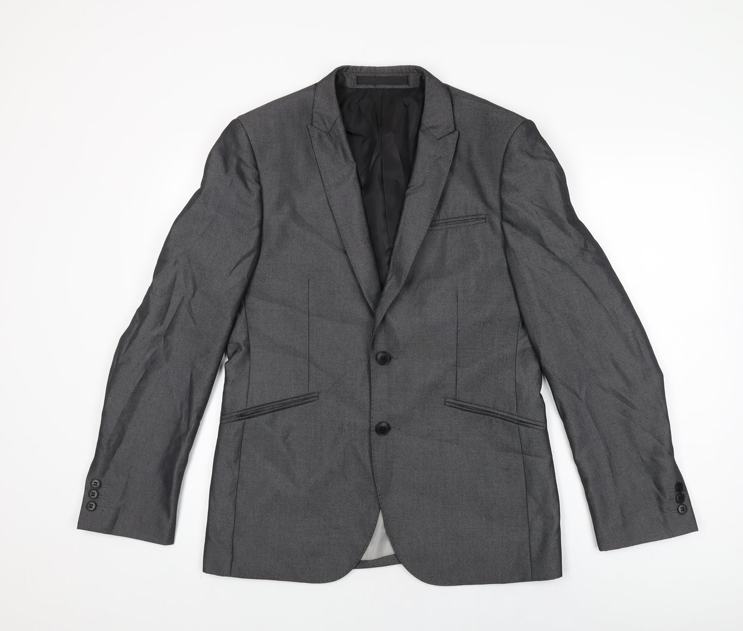 Marks and Spencer Mens Grey Polyester Jacket Suit Jacket Size 38 Regular