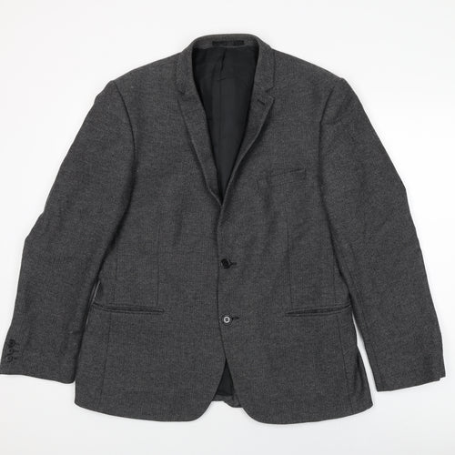 Red Herring Mens Grey Wool Jacket Suit Jacket Size 44 Regular