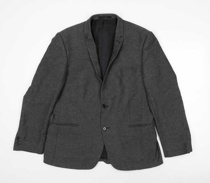 Red Herring Mens Grey Wool Jacket Suit Jacket Size 44 Regular