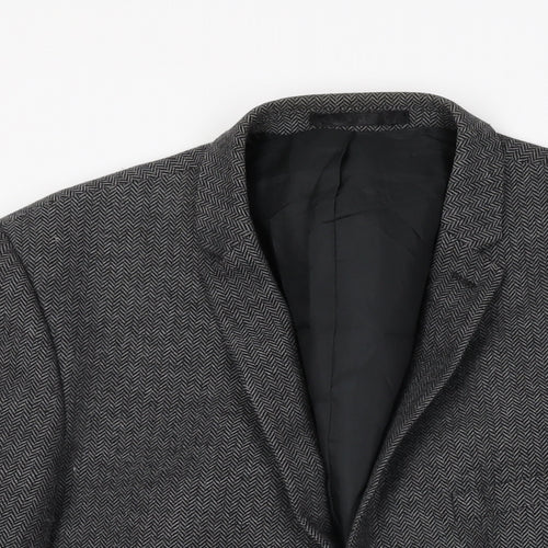 Red Herring Mens Grey Wool Jacket Suit Jacket Size 44 Regular