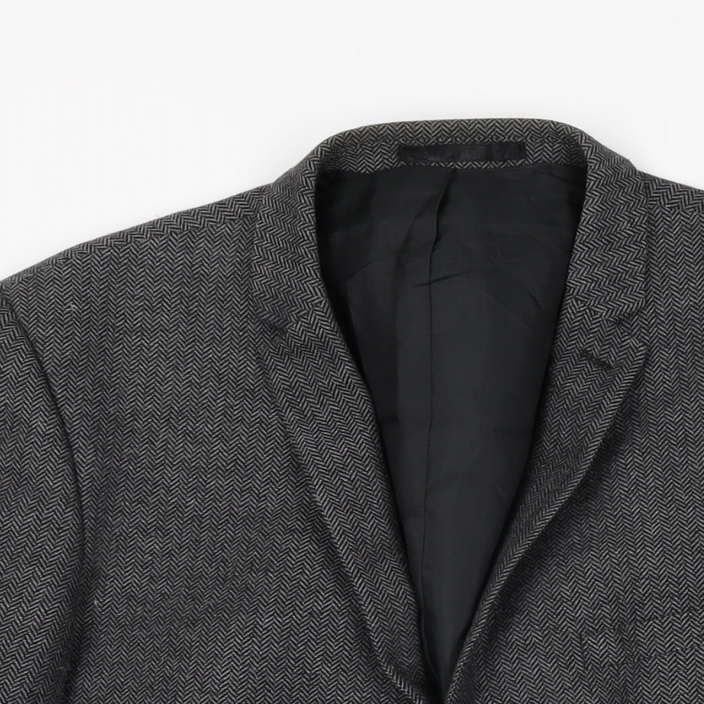 Red Herring Mens Grey Wool Jacket Suit Jacket Size 44 Regular